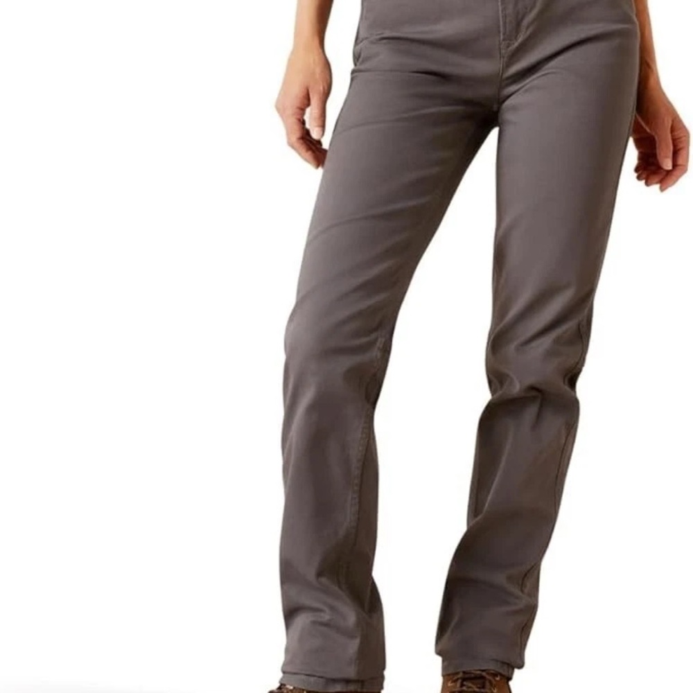 Ariat Women’s Rebar Grey Perfect Rise Made Tough Straight Pant